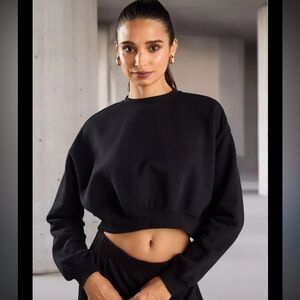 As Revival‎ Black cropped sweatshirt XS